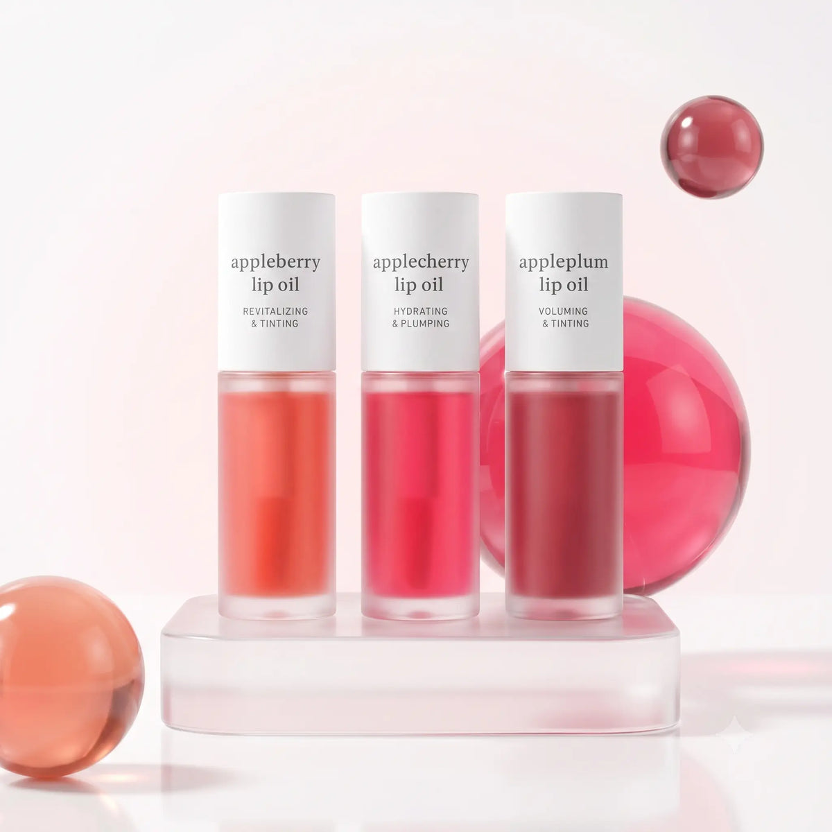 apple seed lip oil set / (appleberry & applecherry & appleplum)