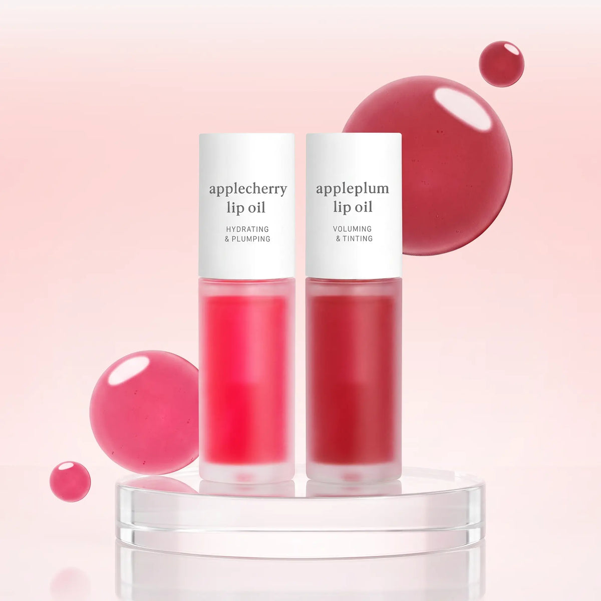 apple seed lip oil set / (applecherry & appleplum)